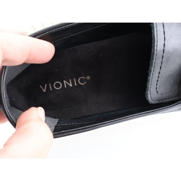 Vionic Uptown Loafer Women Size 11 Black Leather Slip On Platform Shoes - Picture 10 of 14